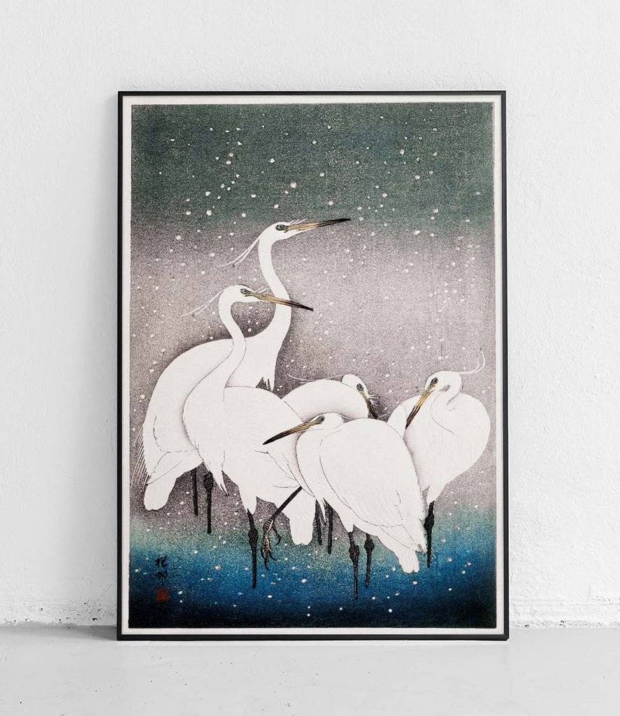 Group of Egrets - poster